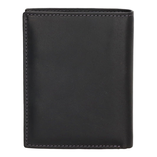 Geldbörse Hochformat 9x12cm in Schwarz mit Riegel innen aus Leder - leder-accessoires.com