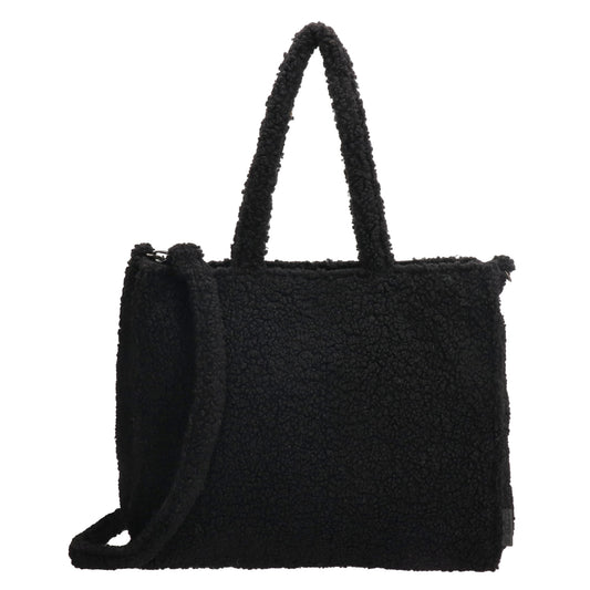 Teddytasche 37x32cm in Schwarz mit Reißverschluss