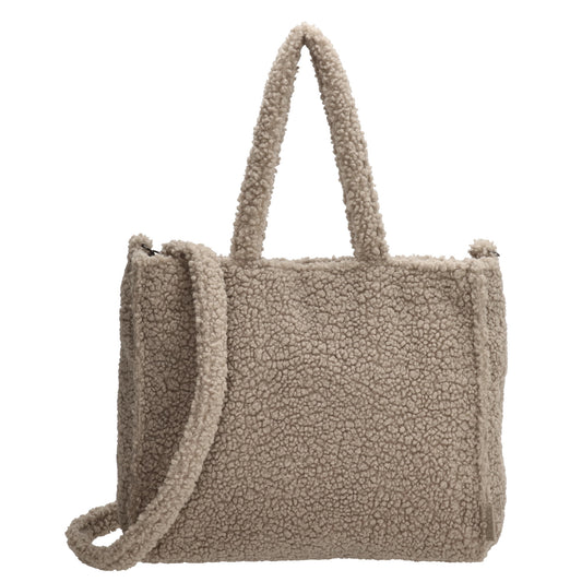 Teddytasche 37x32cm in Taupe mit Reißverschluss - leder-accessoires.com