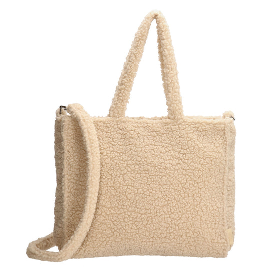 Teddytasche 37x32cm in Creme|Beige mit Reißverschluss - leder-accessoires.com