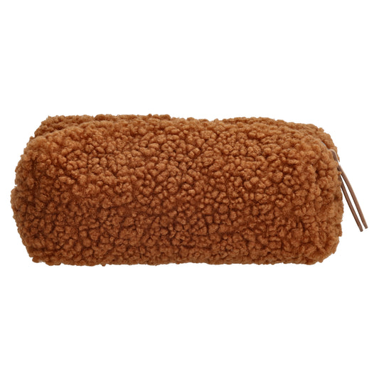 Stiftetui-| mäppchen 24 x 10cm in Braun aus Teddyfell - leder-accessoires.com