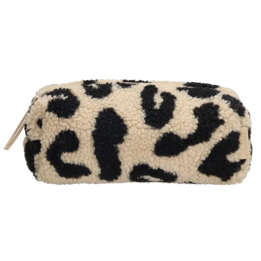 Stiftetui-| mäppchen 24 x 10cm in Leooptik aus Teddyfell - leder-accessoires.com