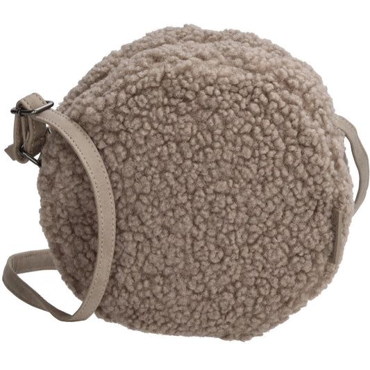 Teddytasche rund 18 x 18cm in Taupe mit Reißverschluss - leder-accessoires.com