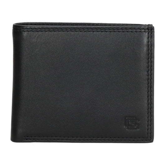 Geldbörse Querformat 10,5 x 9cm in Schwarz mit extra Kartenklappe - leder-accessoires.com