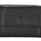 Geldbörse Querformat 9,5 x 8cm in Schwarz aus Leder