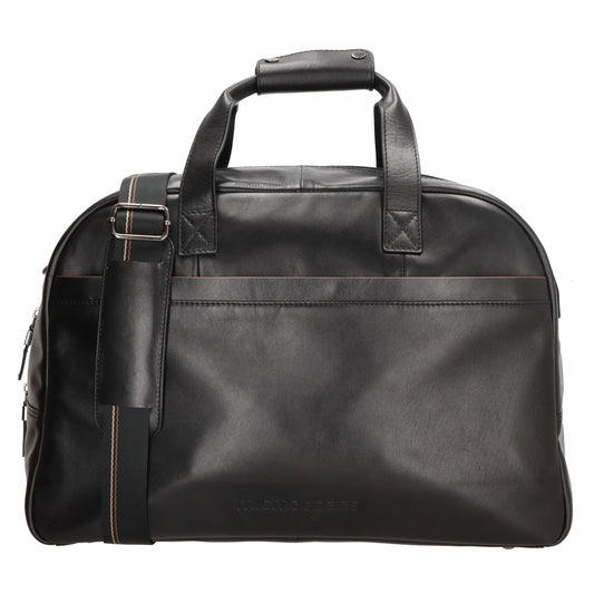 Reisetasche 46 x 30,5 in Schwarz aus Leder mit Reißverschluss