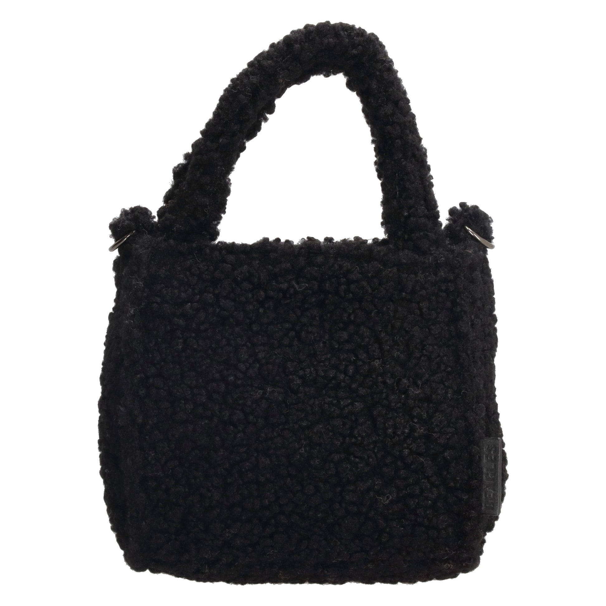 Teddytasche 17 x 17cm in Schwarz mit Reißverschluss - leder-accessoires.com