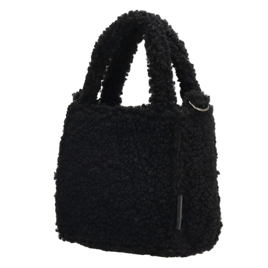 Teddytasche 17 x 17cm in Schwarz mit Reißverschluss - leder-accessoires.com