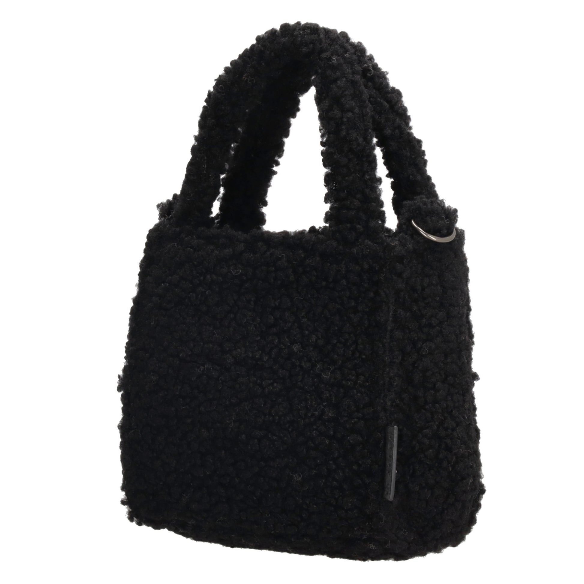 Teddytasche 17 x 17cm in Schwarz mit Reißverschluss - leder-accessoires.com