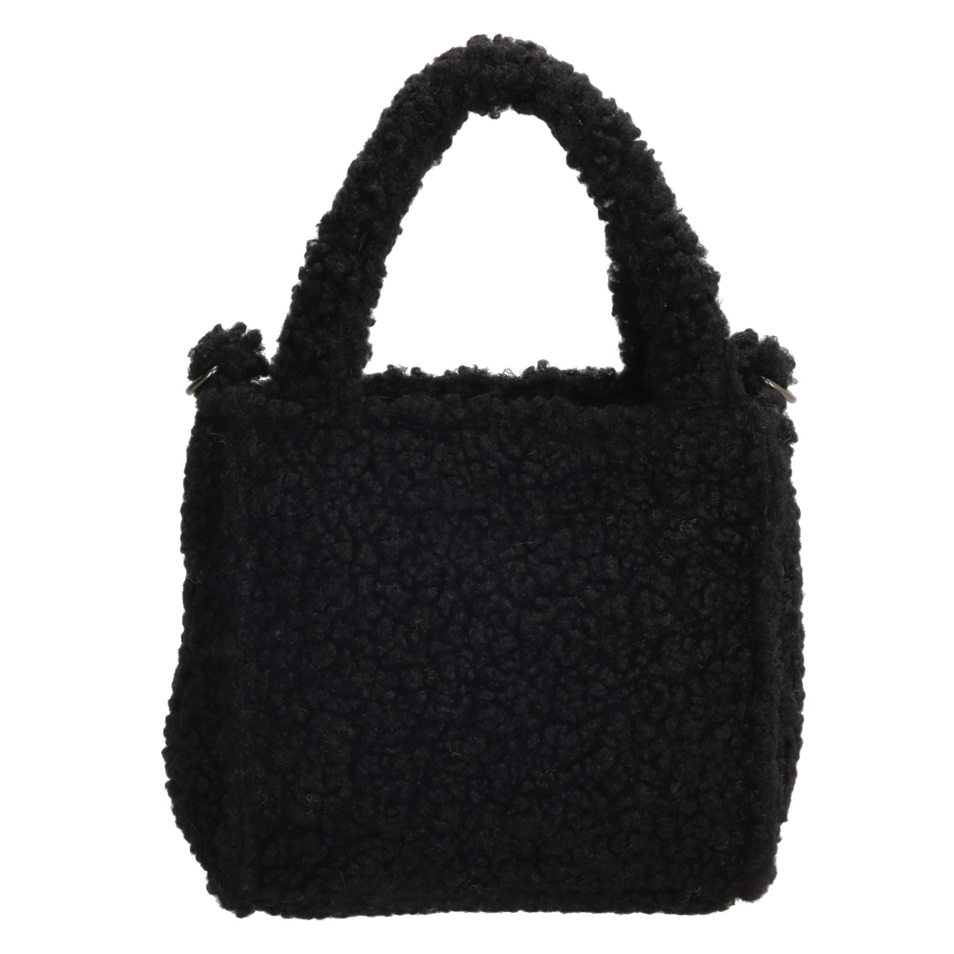 Teddytasche 17 x 17cm in Schwarz mit Reißverschluss - leder-accessoires.com