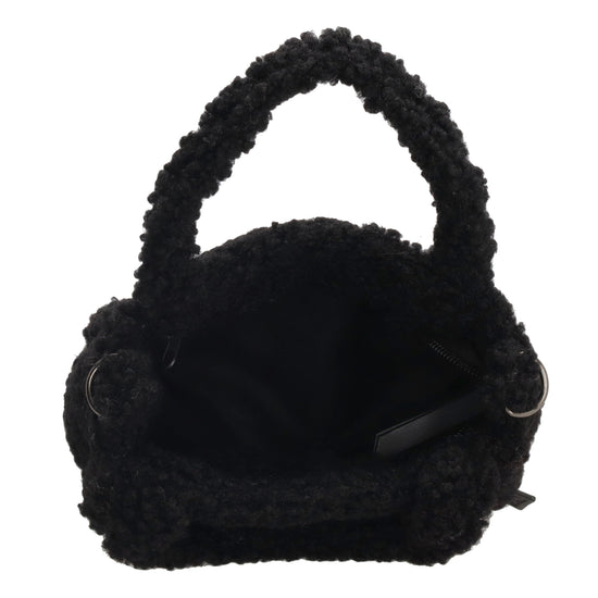 Teddytasche 17 x 17cm in Schwarz mit Reißverschluss - leder-accessoires.com