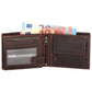 Geldbörse Querformat 10 x 8,5cm in Braun aus Leder