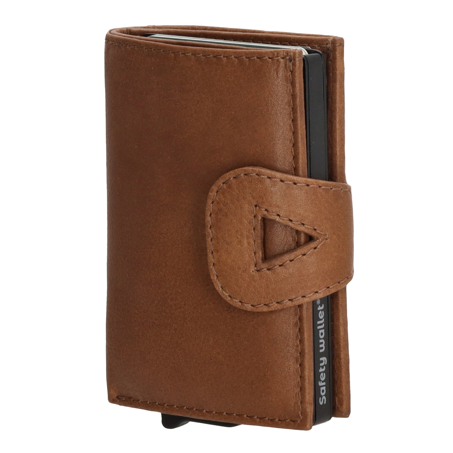 Kartenetui| Safty Wallet 10x7cm in Cognac mit RFID-Schutz
