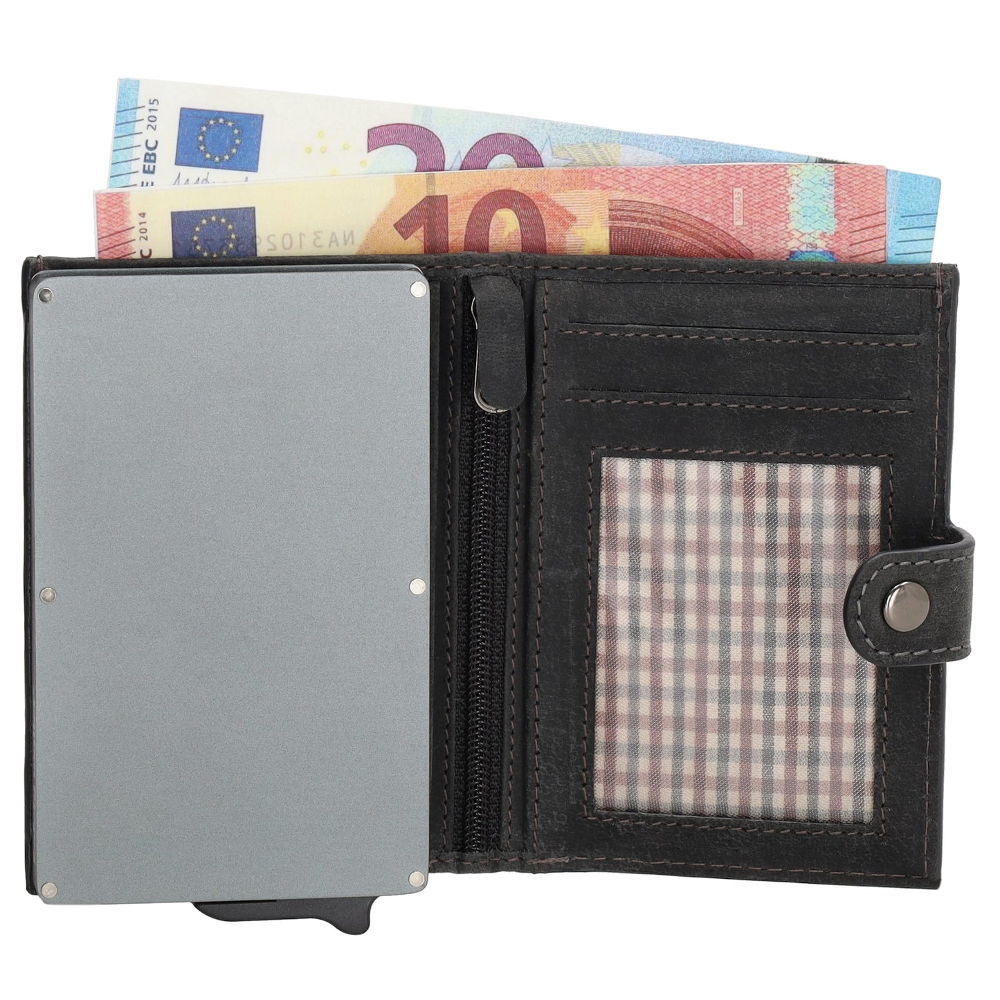 Kartenetui| Safty Wallet 10,5 x 2 x 7,5cm in Schwarz und RFID-Schutz
