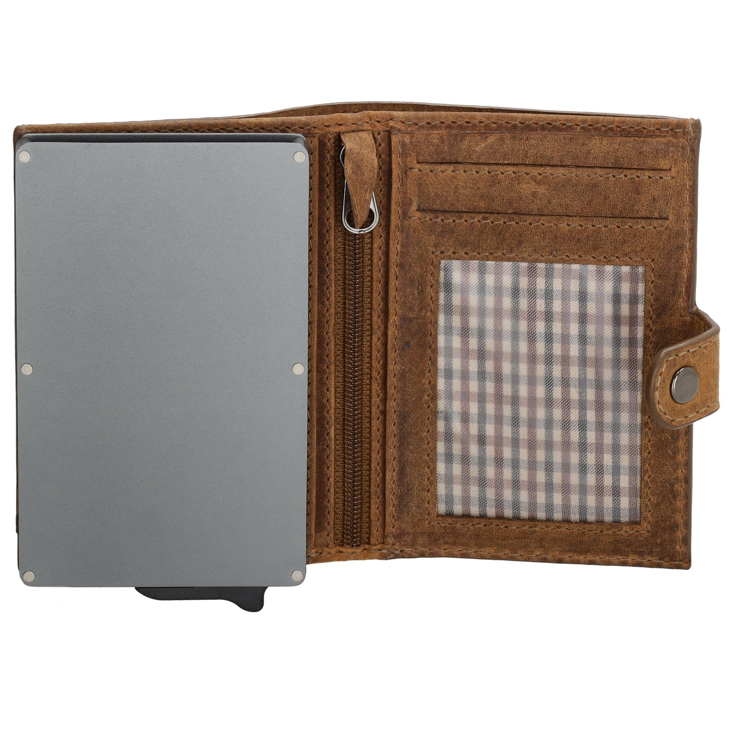 Kartenetui| Safty Wallet 10,5 x2 x 7,5cm in Braun und RFID-Schutz