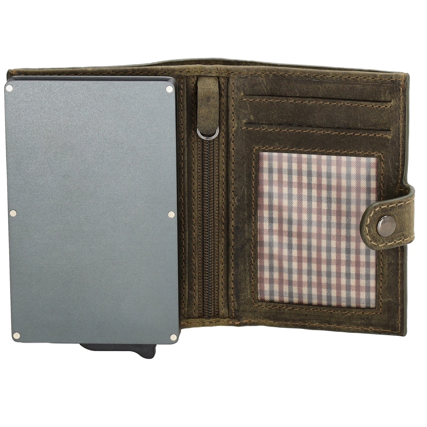 Kartenetui| Safty Wallet 10,5 x2 x 7,5cm in Olive und RFID-Schutz