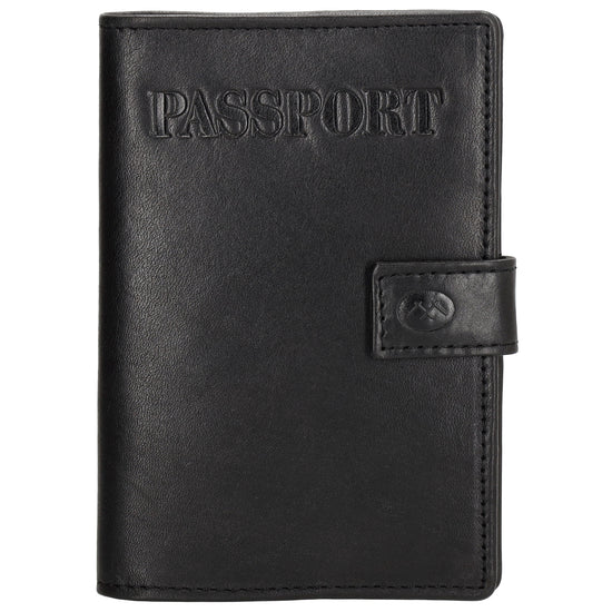 Briefmappe| Passhülle 10 x 14cm in Schwarz mit Druckknopf - leder-accessoires.com