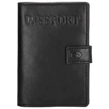 Briefmappe| Passhülle 10 x 14cm in Schwarz mit Druckknopf - leder-accessoires.com