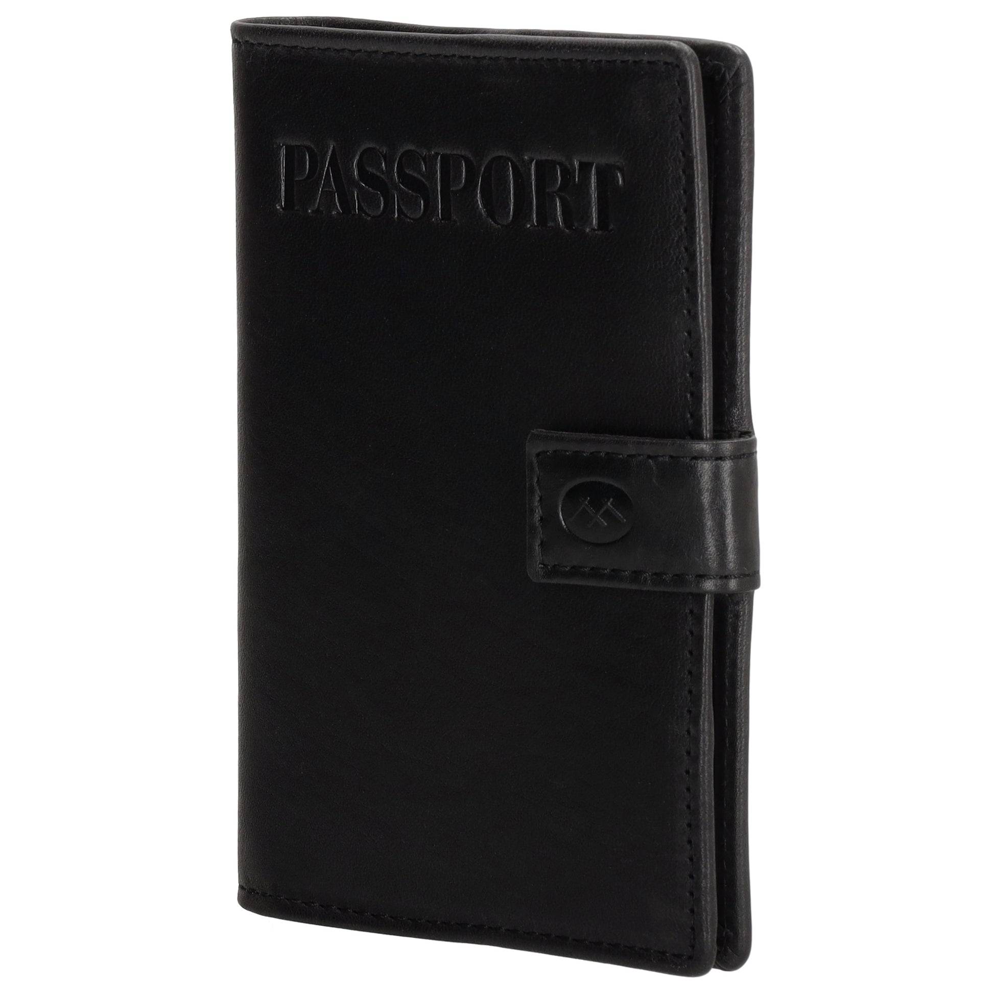 Briefmappe| Passhülle 10 x 14cm in Schwarz mit Druckknopf - leder-accessoires.com