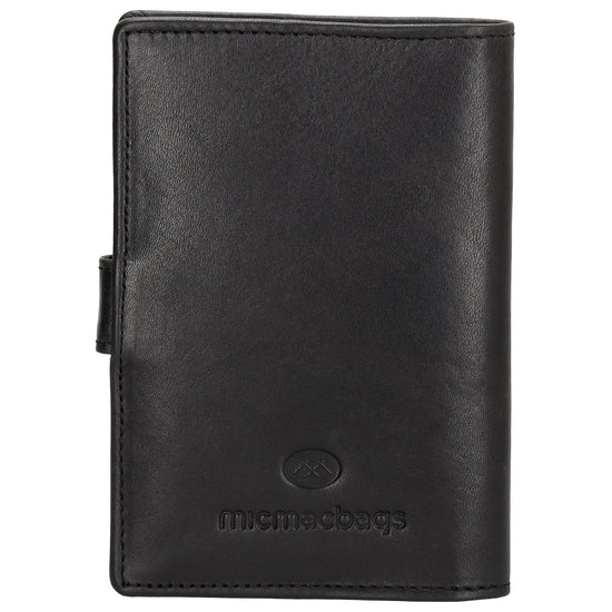 Briefmappe| Passhülle 10 x 14cm in Schwarz mit Druckknopf - leder-accessoires.com