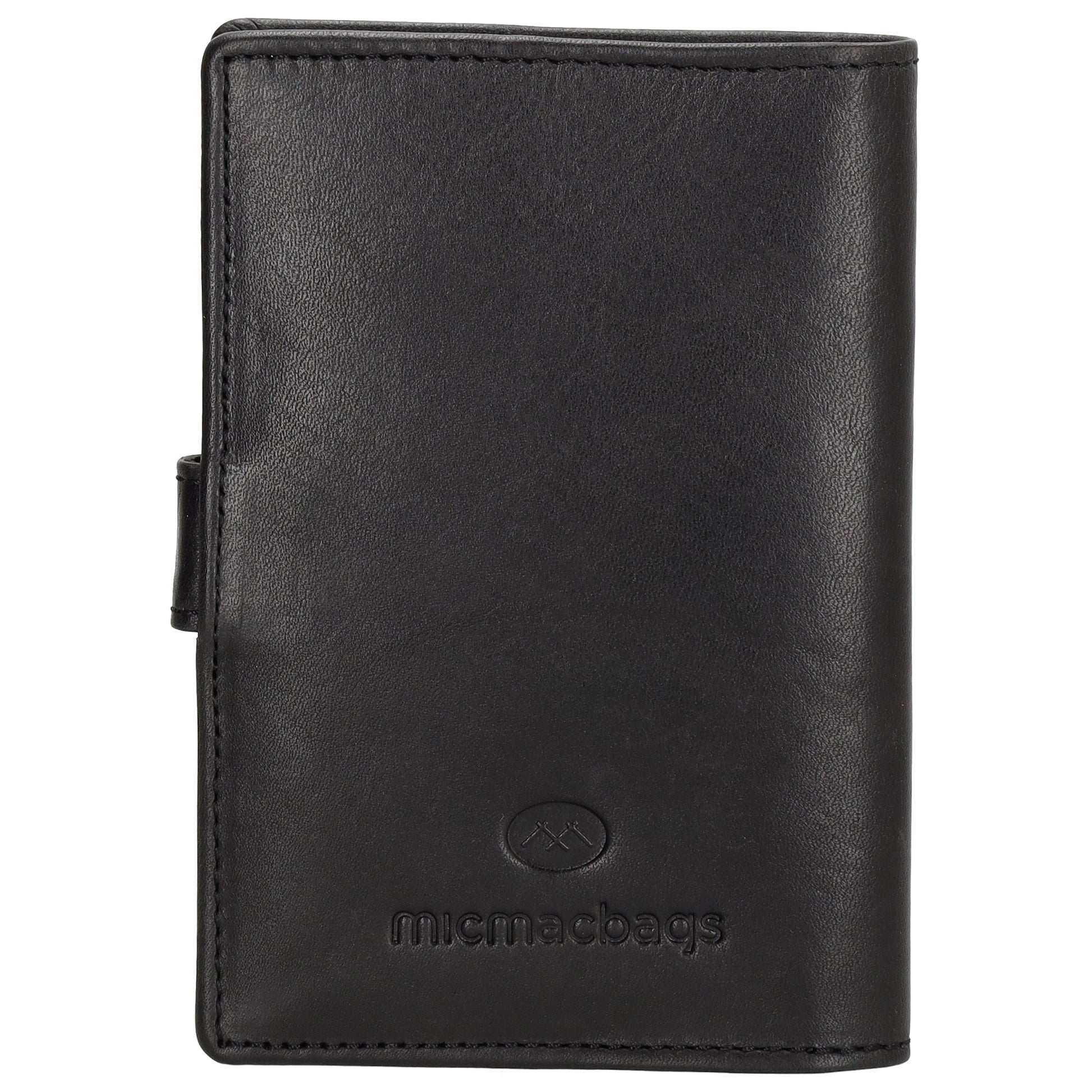 Briefmappe| Passhülle 10 x 14cm in Schwarz mit Druckknopf - leder-accessoires.com