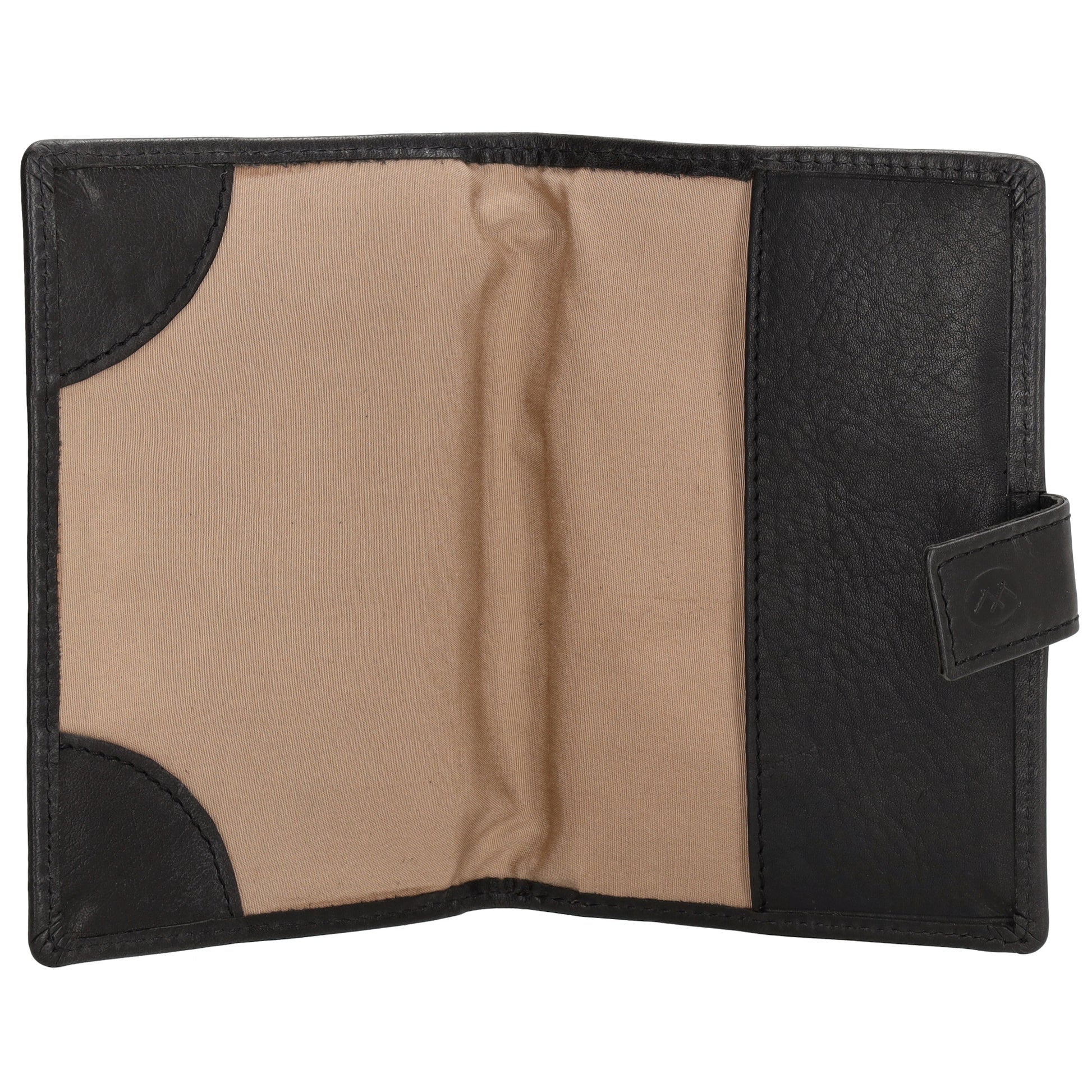 Briefmappe| Passhülle 10 x 14cm in Schwarz mit Druckknopf - leder-accessoires.com