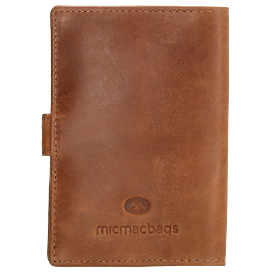 Briefmappe| Passhülle 10 x 14cm in Cognac mit Druckknopf - leder-accessoires.com