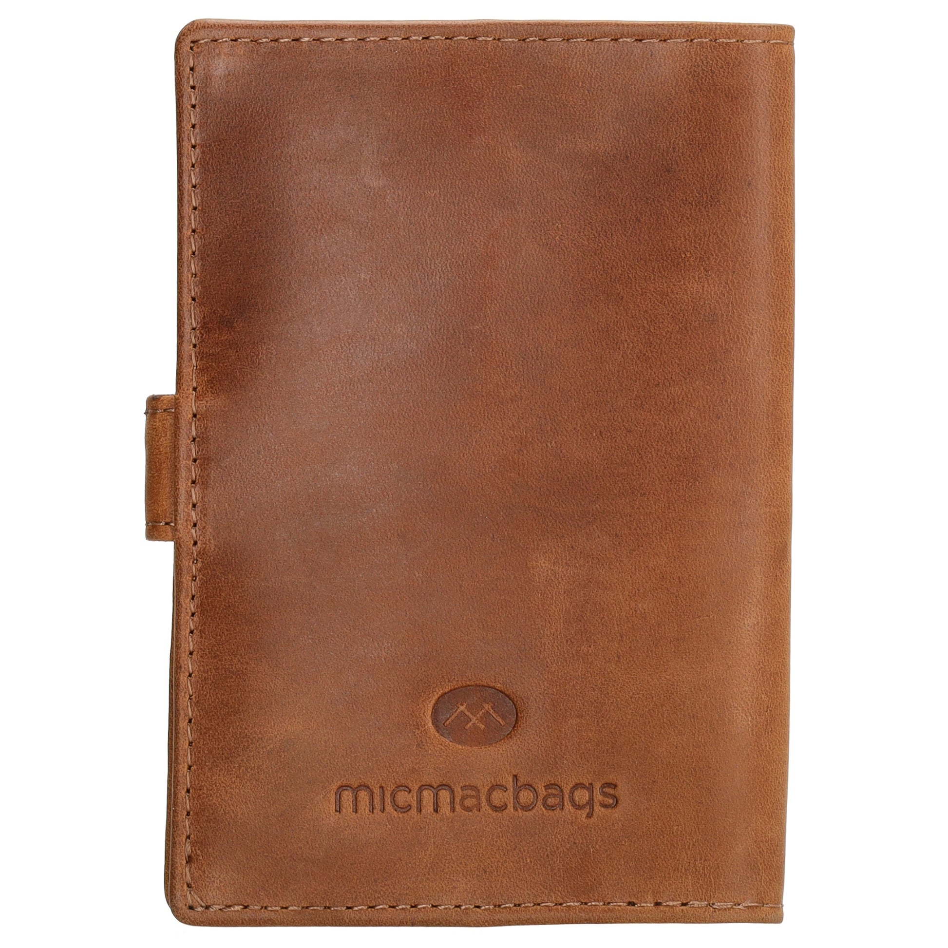 Briefmappe| Passhülle 10 x 14cm in Cognac mit Druckknopf - leder-accessoires.com