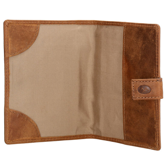 Briefmappe| Passhülle 10 x 14cm in Cognac mit Druckknopf - leder-accessoires.com