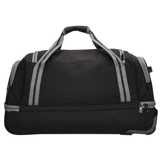 Trolleyreisetasche 60 x 32cm in Schwarz mit separatem Staufach unten - leder-accessoires.com