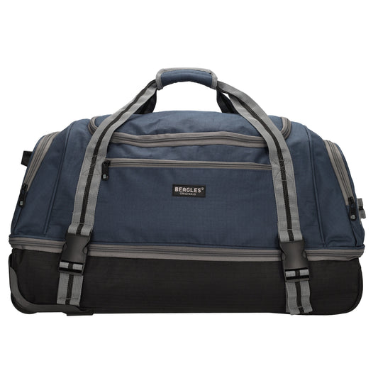 Trolleyreisetasche 60 x 32cm in Blau|Marine mit separatem Staufach unten - leder-accessoires.com