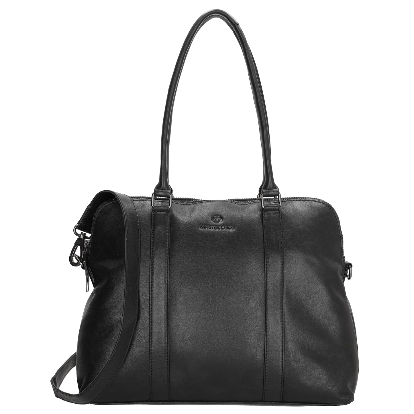 Schulter-|Businesstasche 36 x 28,5cm in Schwarz mit Reißverschluss