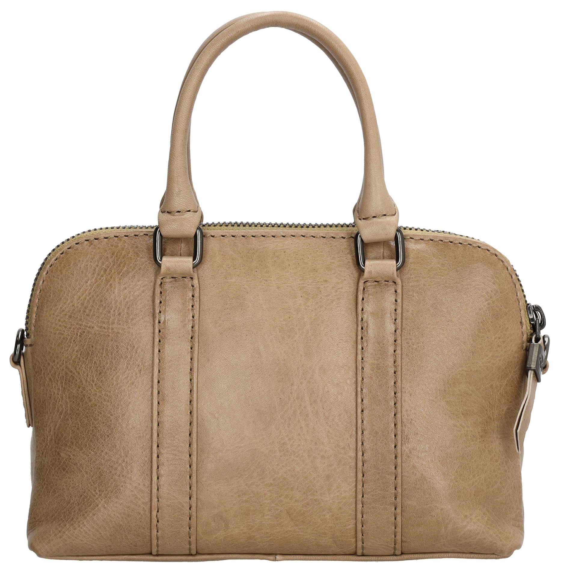 Schultertasche 21 x 15cm in Taupe mit Reißverschluss - leder-accessoires.com