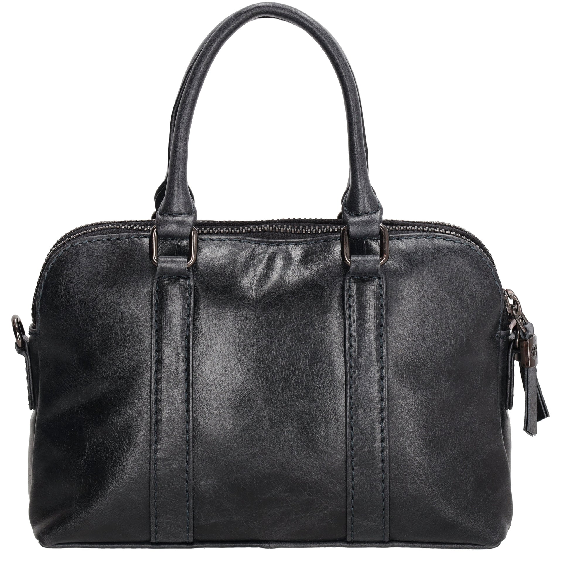 Schultertasche 21 x 15cm in Dunkelblau mit Reißverschluss - leder-accessoires.com