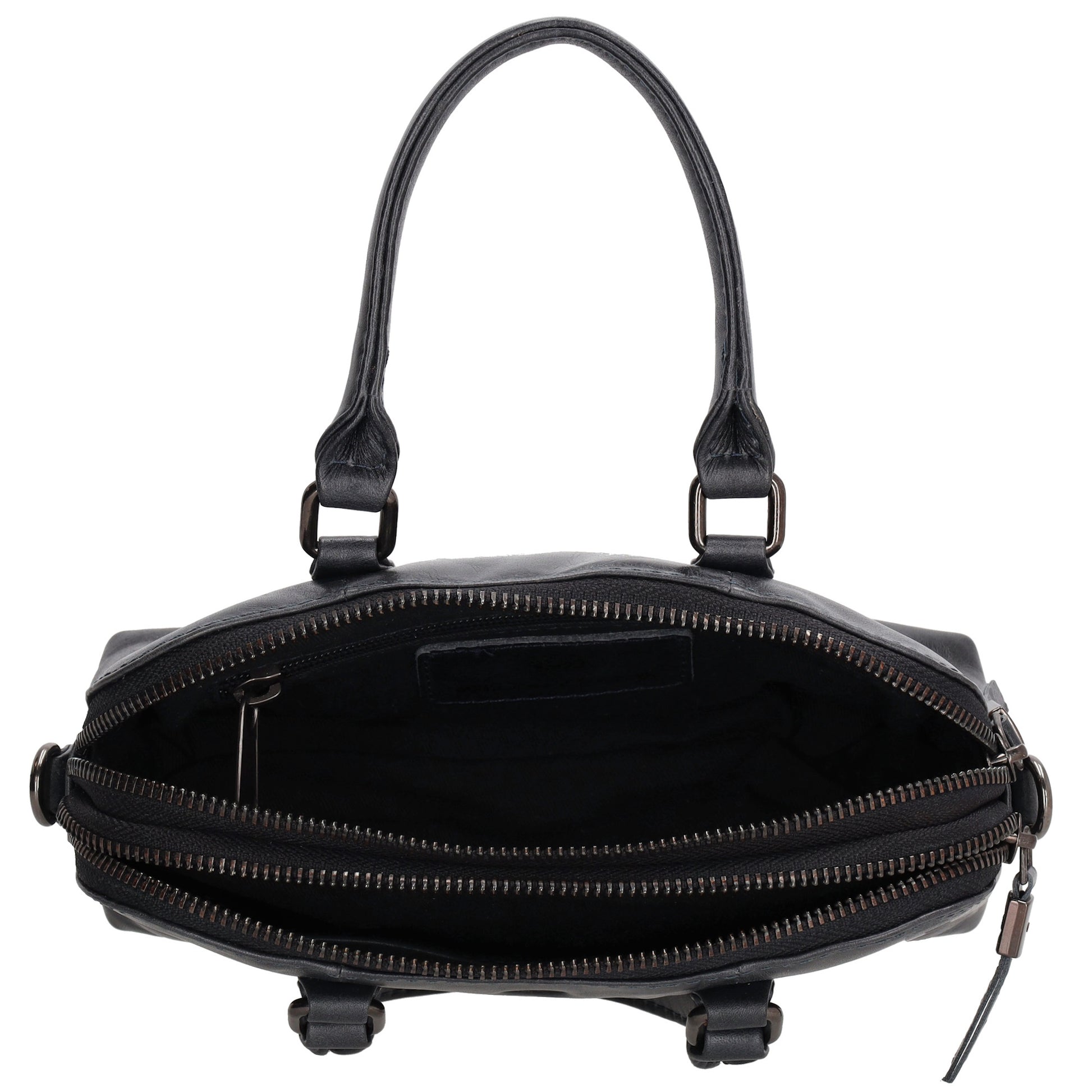 Schultertasche 21 x 15cm in Dunkelblau mit Reißverschluss - leder-accessoires.com