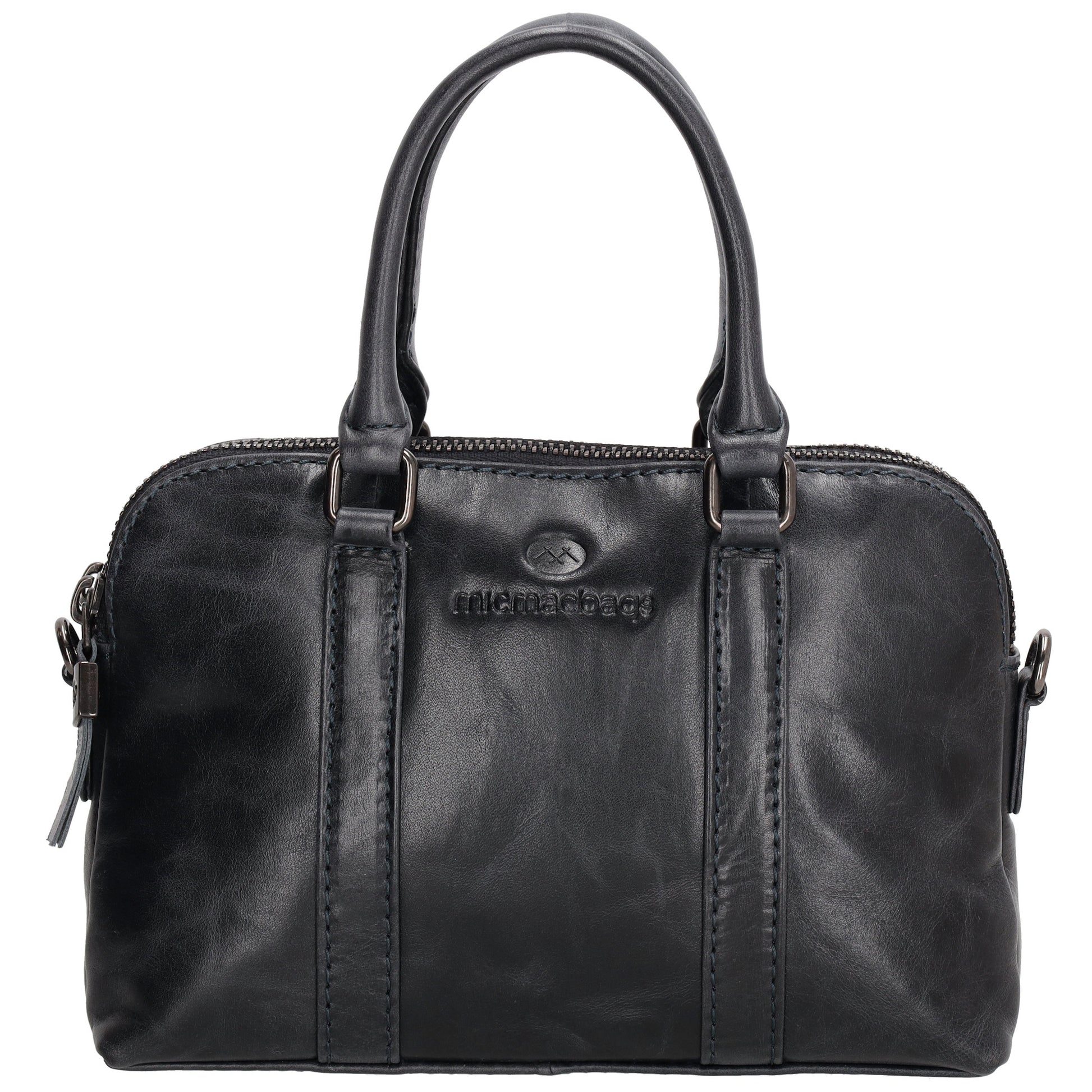 Schultertasche 21 x 15cm in Dunkelblau mit Reißverschluss - leder-accessoires.com