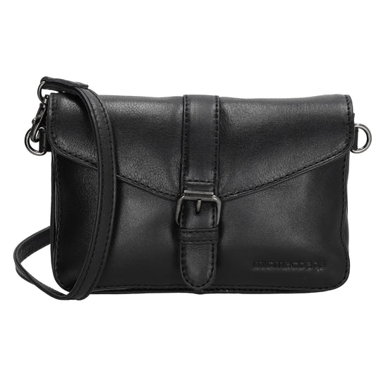 Umhängetasche| Gürteltasche 19 x 11,5cm in Schwarz aus Leder