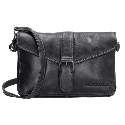 Umhängetasche| Gürteltasche 19 x 11,5cm in Dunkelblau aus Leder - leder-accessoires.com