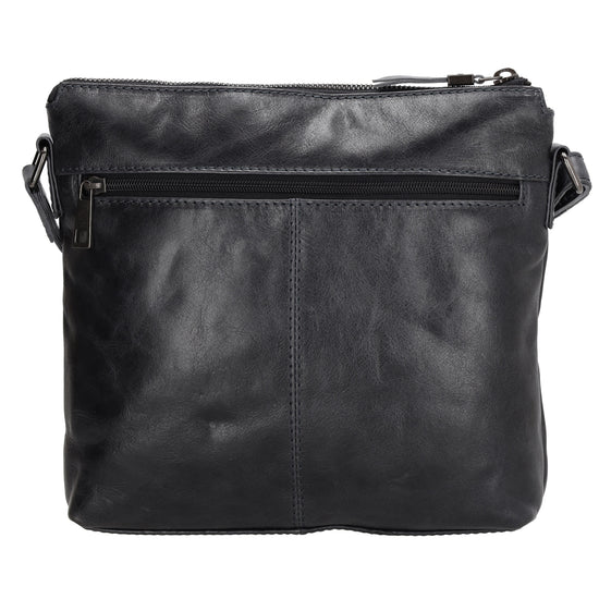 Schultertasche 25,5x23,5cm in Blau|Marine aus Leder - leder-accessoires.com