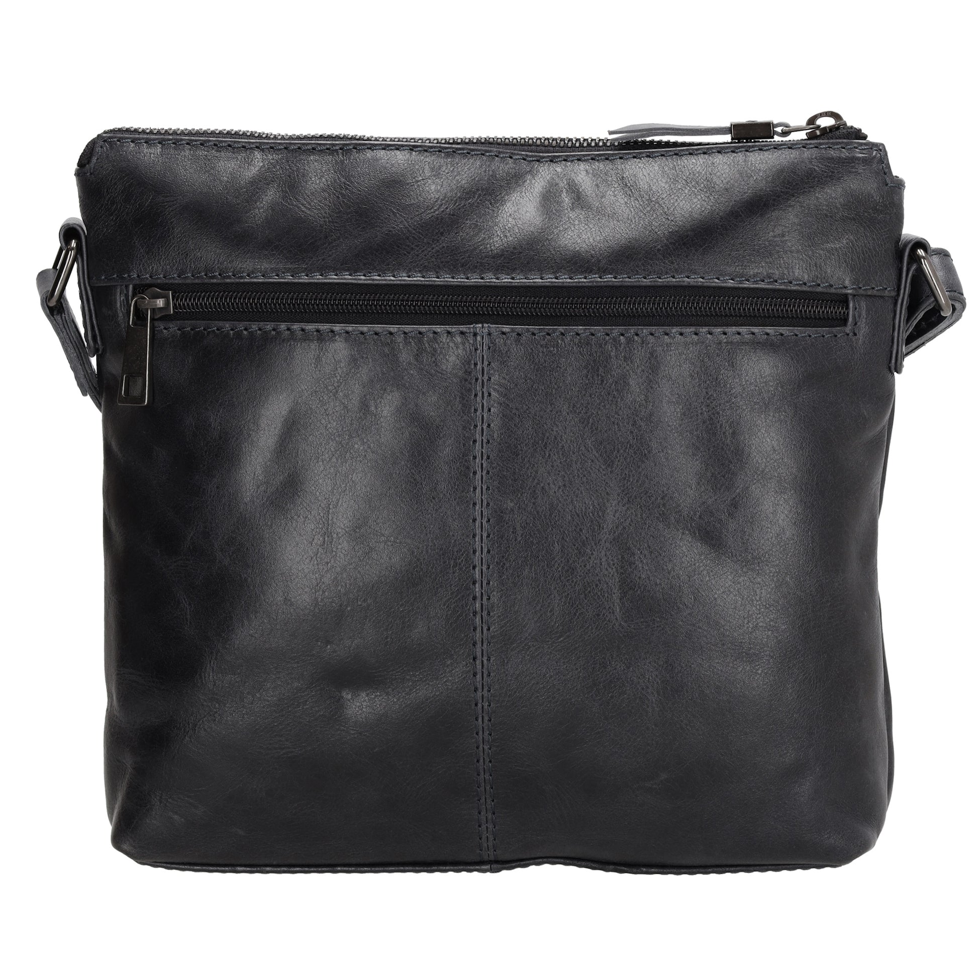 Schultertasche 25,5x23,5cm in Blau|Marine aus Leder - leder-accessoires.com