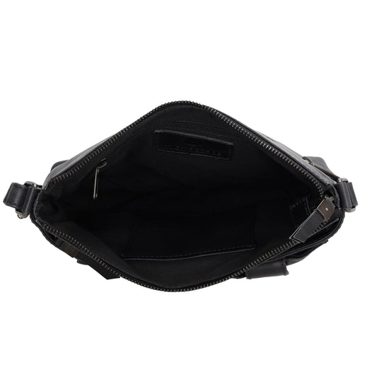 Schultertasche 25,5x23,5cm in Blau|Marine aus Leder - leder-accessoires.com