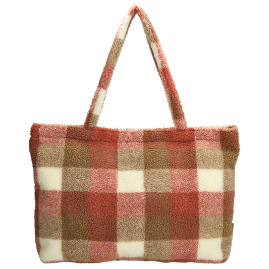 Teddytasche 60x36cm in Rot|Beige Karo