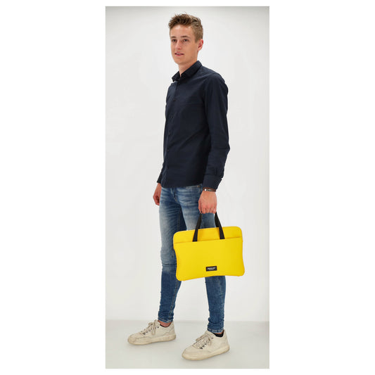 Businesstasche 34,5 x 24cm in Gelb aus Polyester mit Reißverschluss