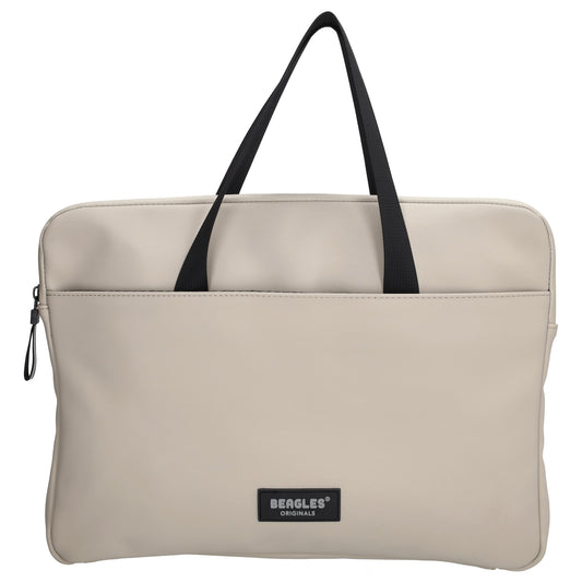 Businesstasche 34,5 x 24cm in Beige aus Polyester mit Reißverschluss