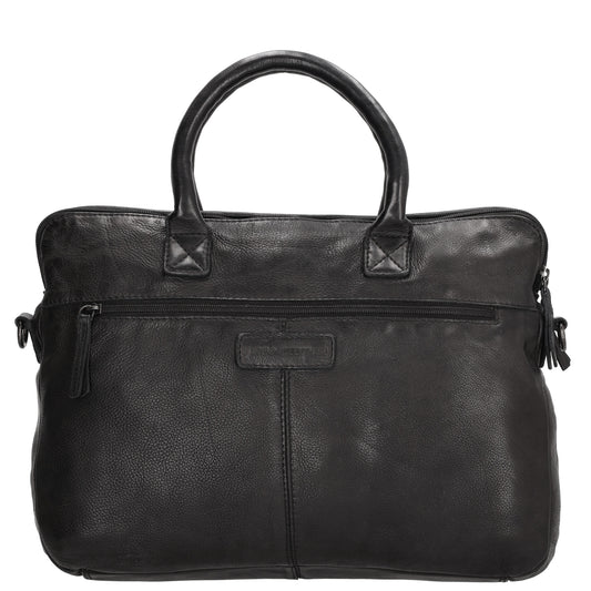 Businesstasche| Messenger Bag 38,5 x 28cm in Schwarz mit Vortasche