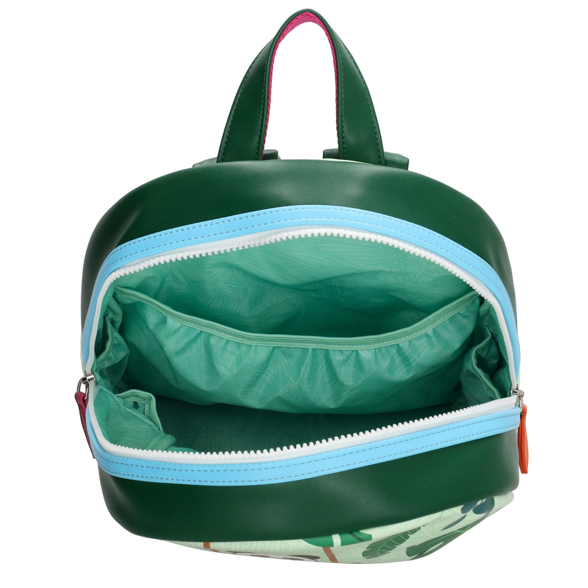 Kinderrucksack 25x35cm mit Dschungel-Muster in Grün - leder-accessoires.com