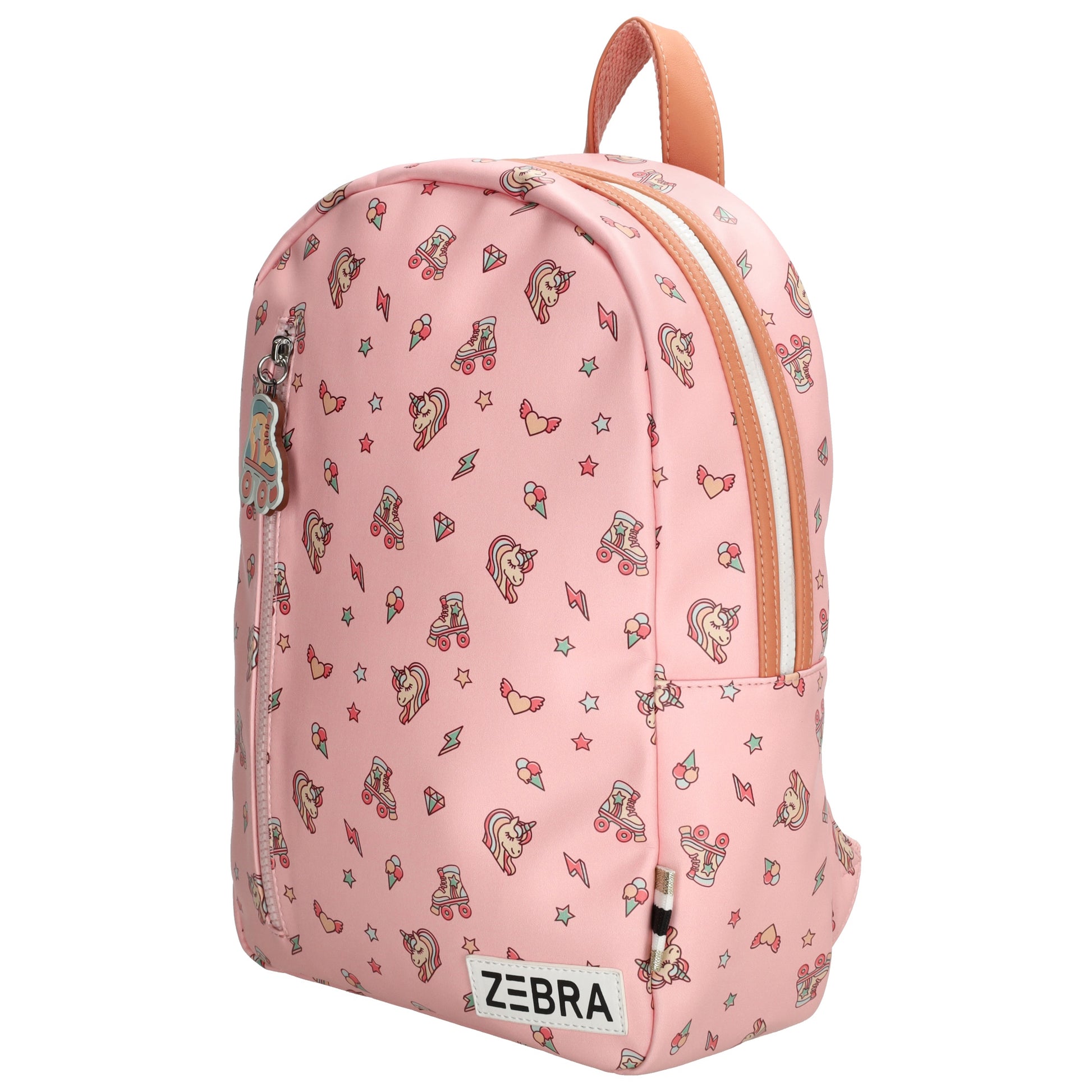 Kinderrucksack 25x35cm mit Einhornpferd-Muster in Rosa - leder-accessoires.com