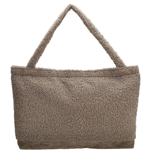 Teddyshopper XXL 60x36cm in Taupe mit Reißverschluss - leder-accessoires.com