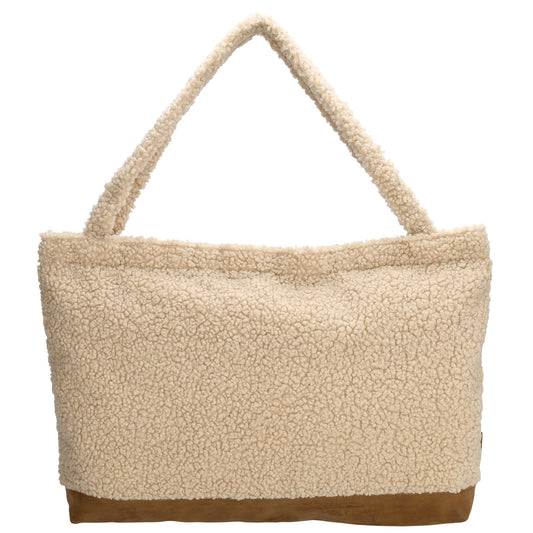 Teddyshopper XXL 60x36cm in Creme|Beige mit Reißverschluss - leder-accessoires.com