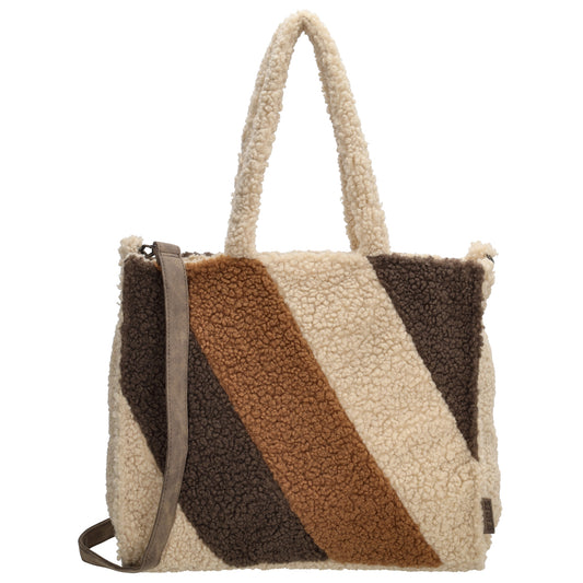 Teddytasche 37 x 32cm in Multicolor-Braun mit Reißverschluss